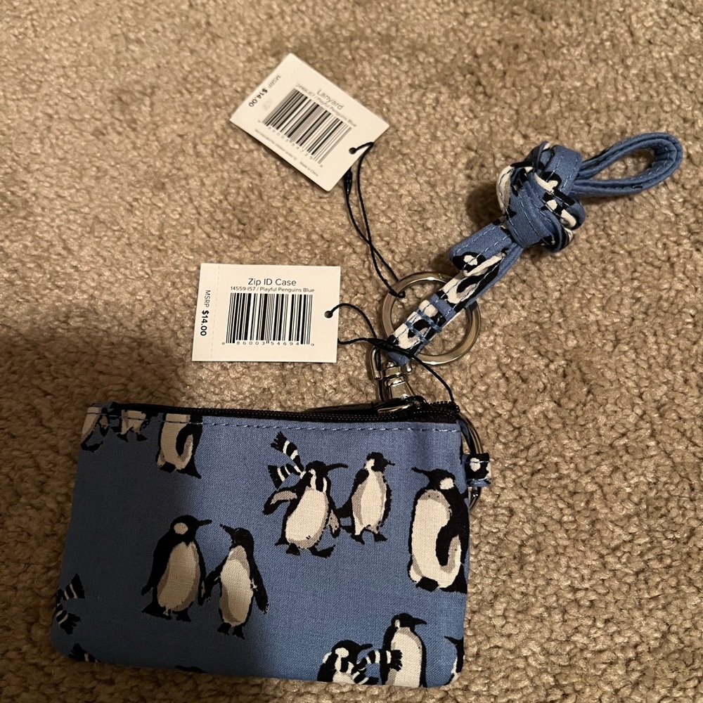 Penguin Print Blue ID Case